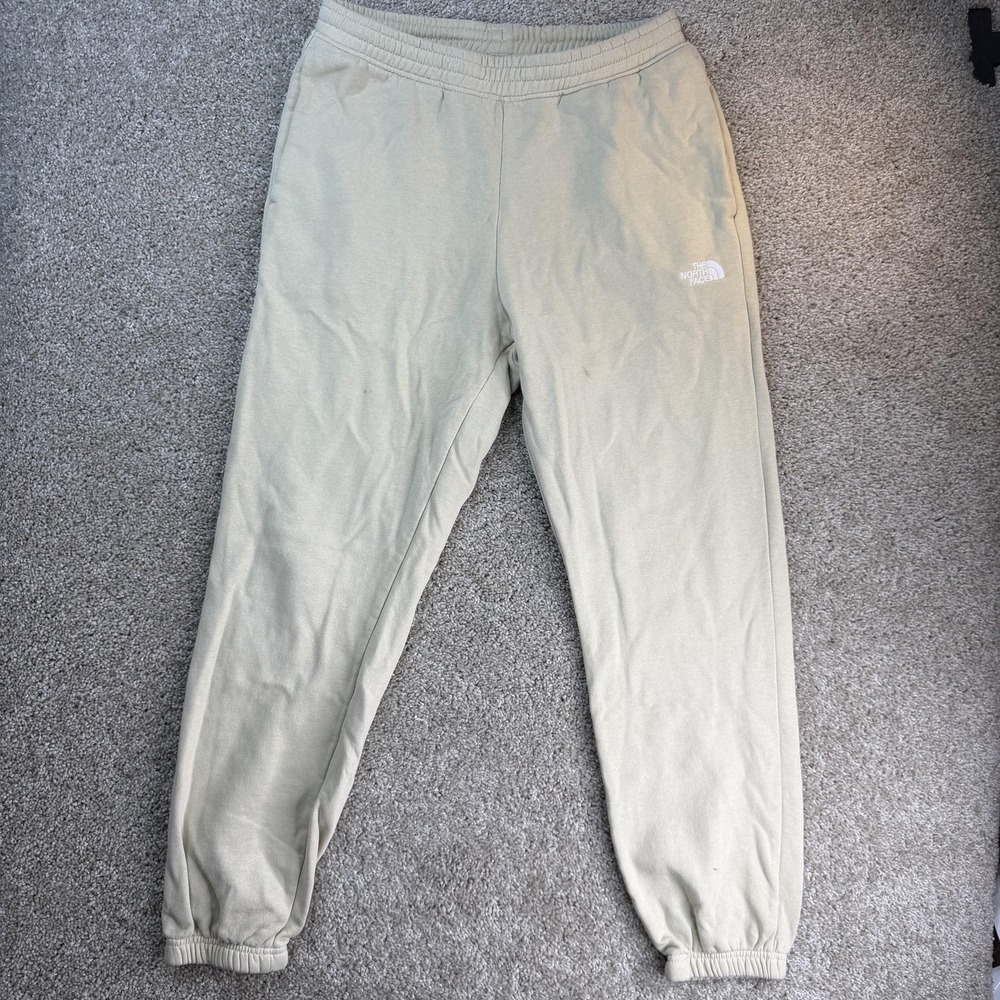 The North Face Sweatpants Mens Medium Green Fleece Elastic Waist Pockets Tapered